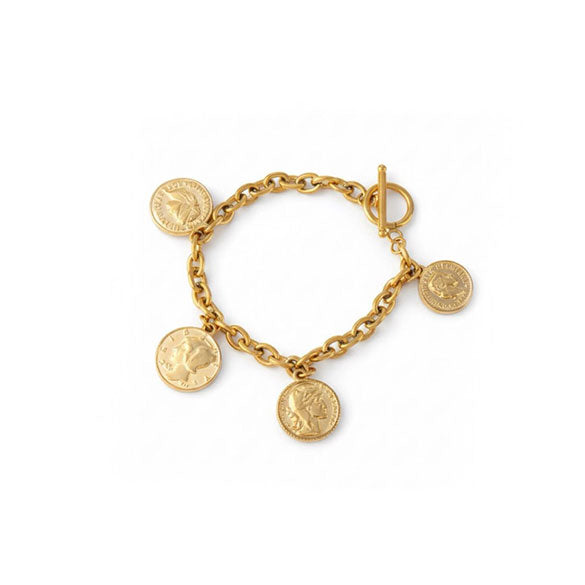 Bracelet Grelot médailles dorées