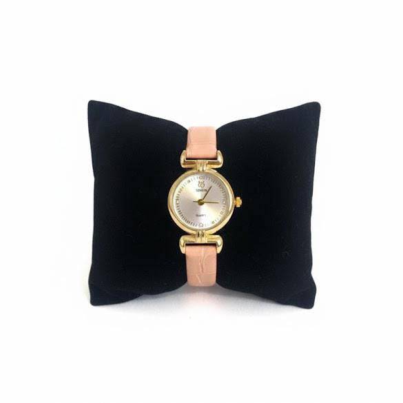Montre La Ronde bracelet cuir rose