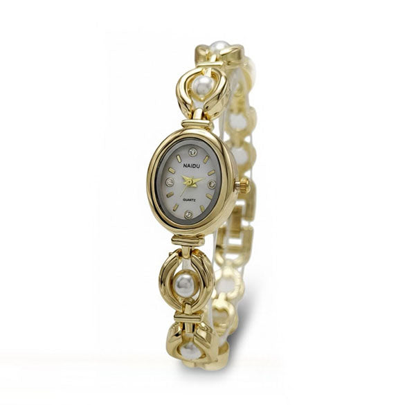Montre Perlet avec perles dorées