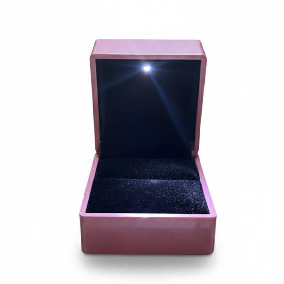Écrin bague rose velours