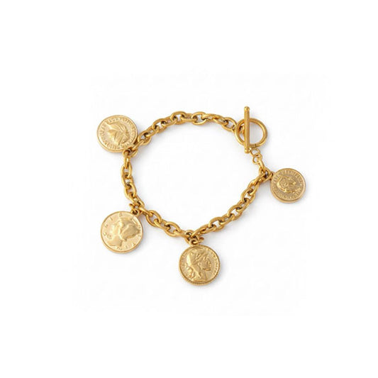 Bracelet Grelot médailles dorées