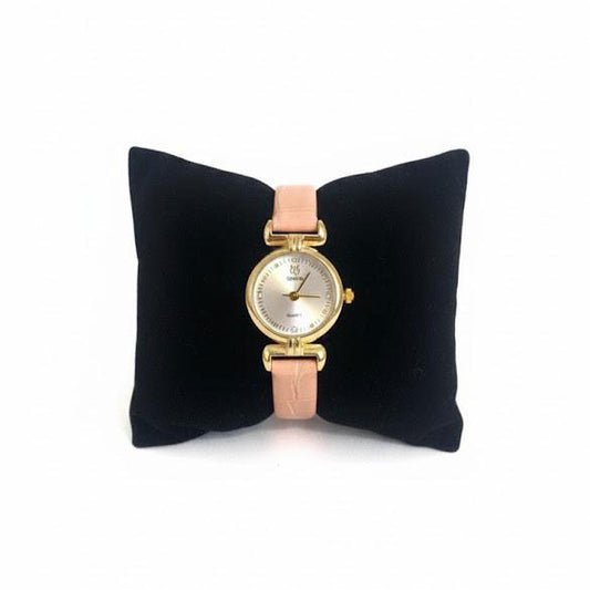 Montre La Ronde bracelet cuir rose